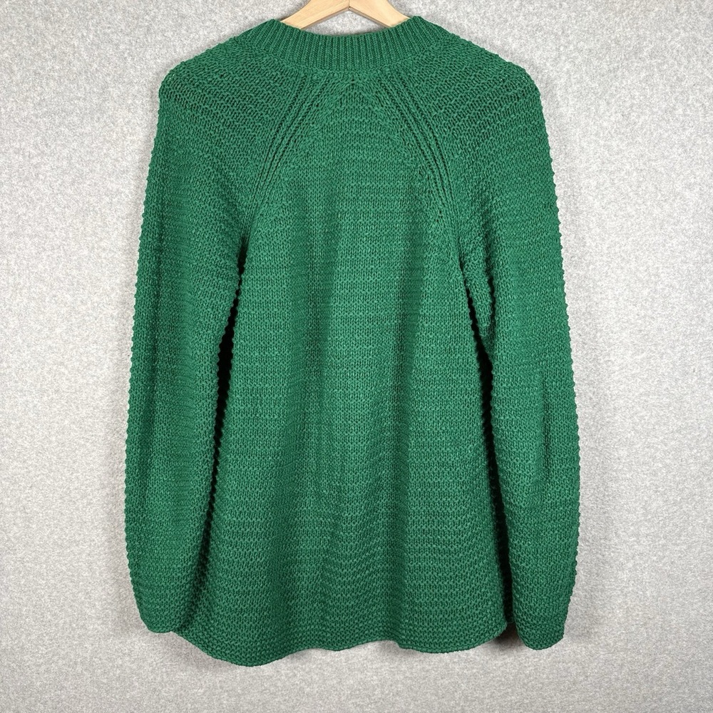 J Jill Wearever Collection Tunic Sweater Womens Medium Green Pullover Cotton - Picture 2 of 6